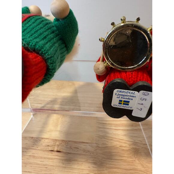 2 Ljungstroms Of Sweden Tomte Wooden Figure Musical Instruments JL - Picture 10 of 12